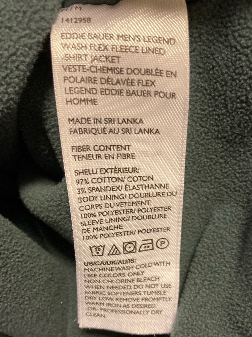 EDDIE BAUER Men's Legend Wash Flex Fleece-Lined Shirt Jacket - Size Medium - Picture 8 of 8